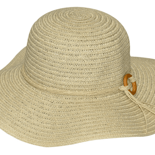 Floppy καπέλο με ξύλινη διακόσμηση