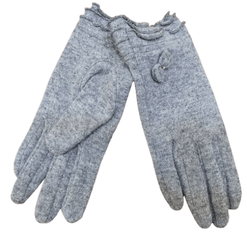 Γάντια μάλλινα γυναικεία με φιογκάκι