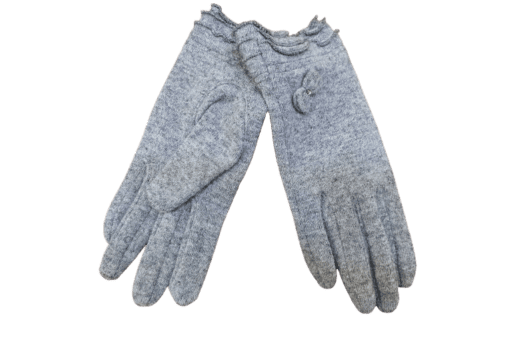Γάντια μάλλινα γυναικεία με φιογκάκι