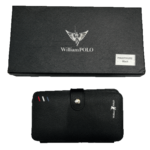Δερμάτινο πορτοφόλι καρτοθήκη William Polo 195202 μαύρο 3