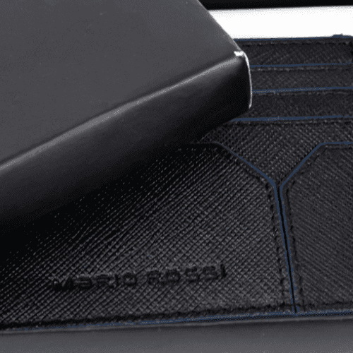 Δερμάτινο πορτοφόλι καρτών Mario Rossi 8932 Blue 4