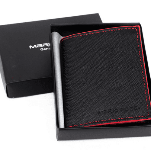 Δερμάτινο πορτοφόλι Mario Rossi 902 BK-RED 5