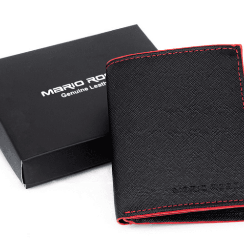 Δερμάτινο πορτοφόλι Mario Rossi 902 BK-RED 7