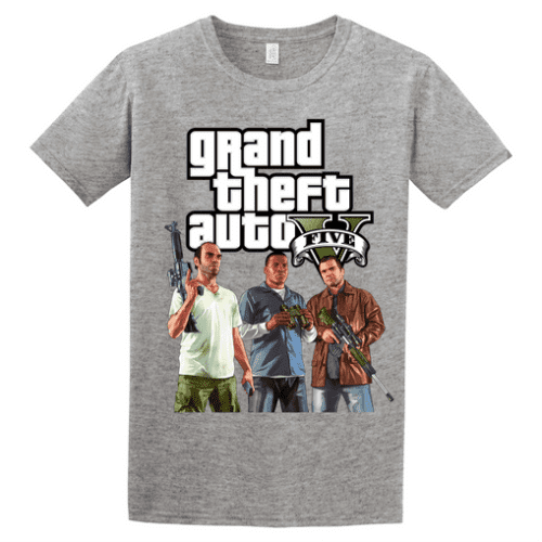 Κοντομάνικο Gta 5 χαρακτήρες γκρι μελανζέ